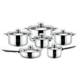 Gold Handle 12PCs Suit Seven-layer Double Bottom Set Pot