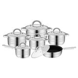 Gold Handle 12PCs Suit Seven-layer Double Bottom Set Pot