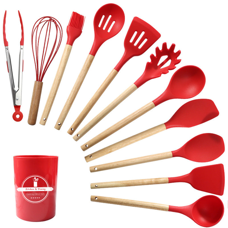 Silicone Spatula Soup Spoon Non-stick Pan High Temperature Resistant Kitchenware Suit